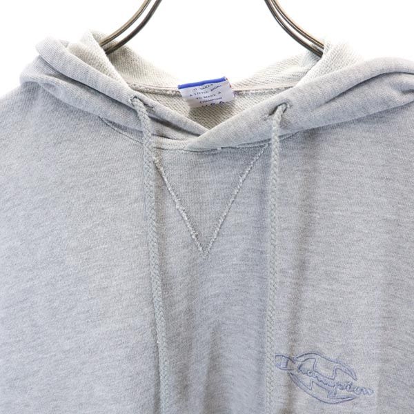 Champion チャンピオン 長袖 スウェットパーカー M グレー系 ロゴ刺繍 プルオーバー トレーナー メンズ