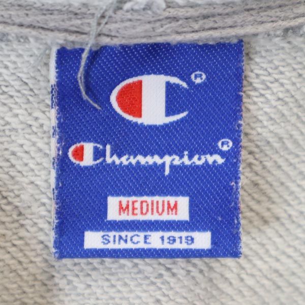 Champion チャンピオン 長袖 スウェットパーカー M グレー系 ロゴ刺繍 プルオーバー トレーナー メンズ
