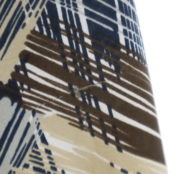 GOEL 70s ヴィンテージ 総柄 長袖 オープンカラーシャツ M ブラウン×グレー メンズ