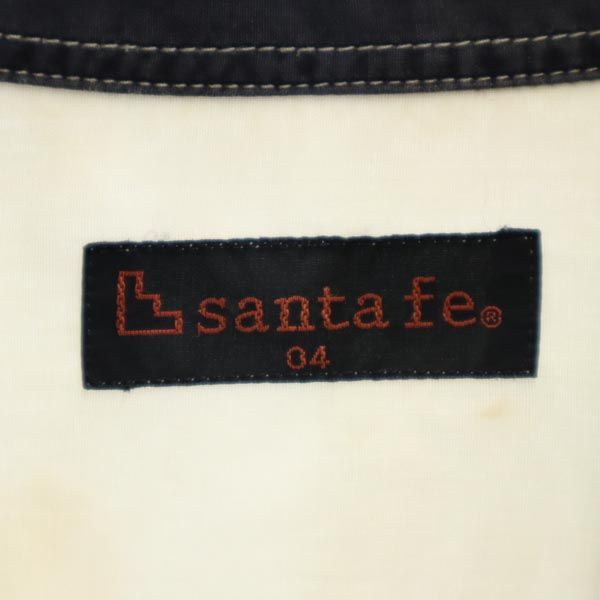 santa fe サンタフェ 英字刺繍 切替 長袖 シャツ 4 ホワイト×グレー メンズ
