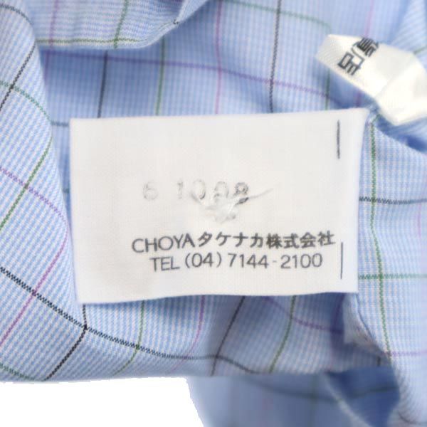 BURBERRY バーバリー チェック柄 長袖 ボタンダウンシャツ 水色系 レディース