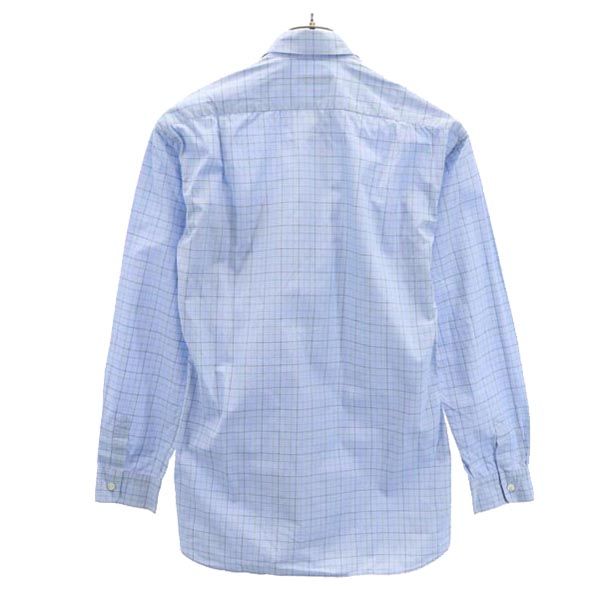 BURBERRY バーバリー チェック柄 長袖 ボタンダウンシャツ 水色系 レディース