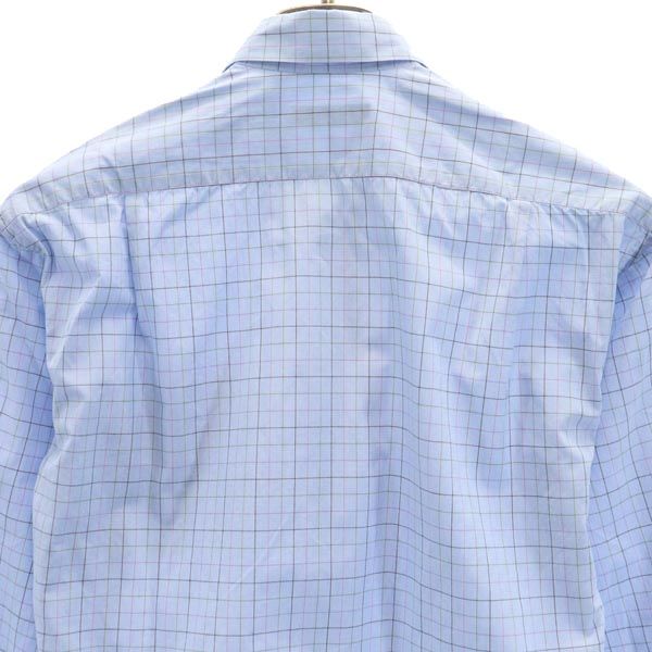 BURBERRY バーバリー チェック柄 長袖 ボタンダウンシャツ 水色系 レディース