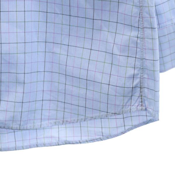 BURBERRY バーバリー チェック柄 長袖 ボタンダウンシャツ 水色系 レディース