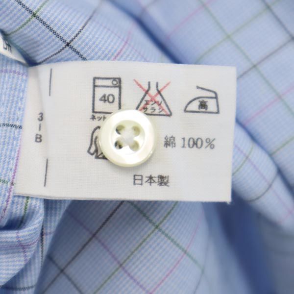 BURBERRY バーバリー チェック柄 長袖 ボタンダウンシャツ 水色系 レディース