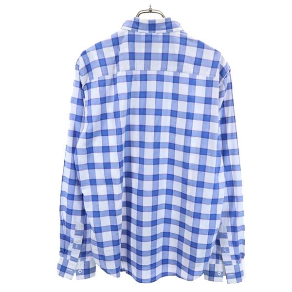ARMANI EXCHANGE アルマーニエクスチェンジ チェック柄 長袖 シャツ M 青×白 メンズ