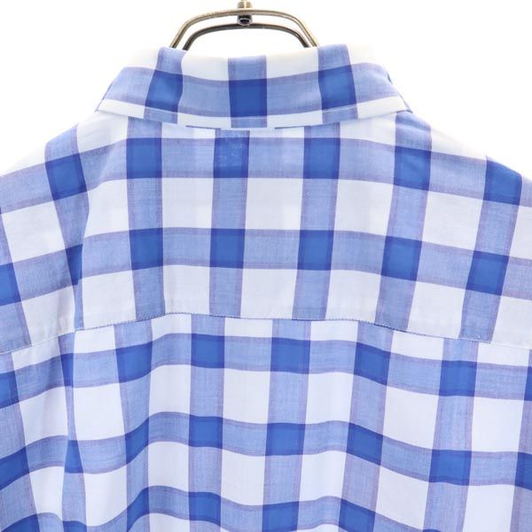 ARMANI EXCHANGE アルマーニエクスチェンジ チェック柄 長袖 シャツ M 青×白 メンズ