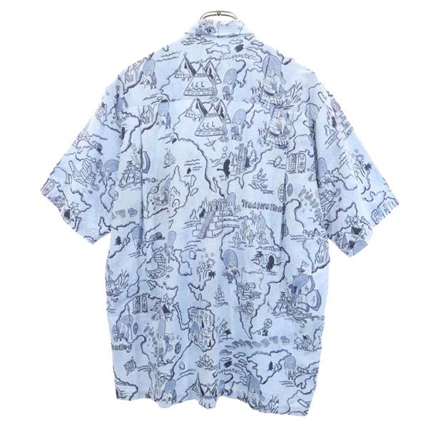 PIA SPORTS ピアスポーツ ワーナーブラザーズ 総柄 半袖 ボタンダウンシャツ 3 ブルーグレー メンズ
