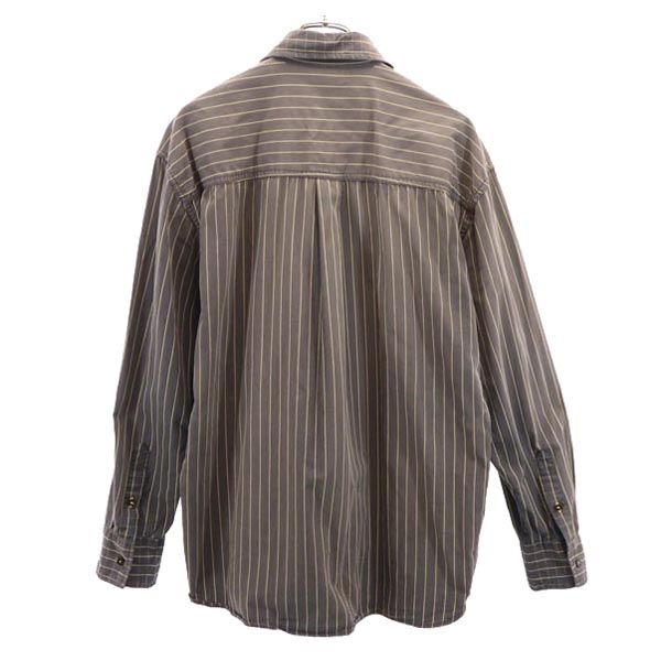 Sean John ショーンジョン ストライプ柄 長袖 シャツ XL ブラウン系 メンズ