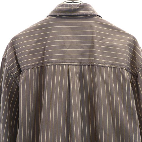 Sean John ショーンジョン ストライプ柄 長袖 シャツ XL ブラウン系 メンズ