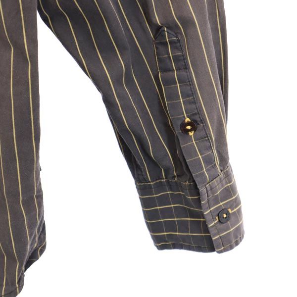 Sean John ショーンジョン ストライプ柄 長袖 シャツ XL ブラウン系 メンズ