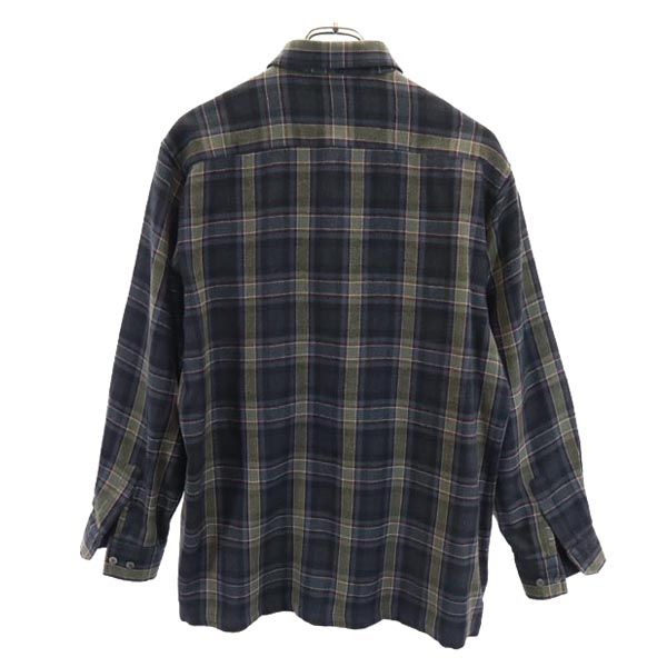 Pierre Cardin ピエールカルダン カシミヤブレンド ウール チェック柄 長袖 シャツ L メンズ