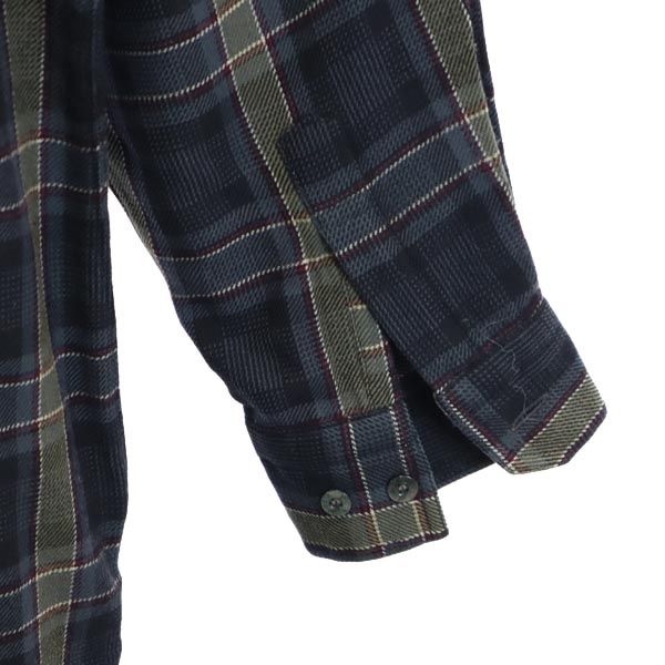 Pierre Cardin ピエールカルダン カシミヤブレンド ウール チェック柄 長袖 シャツ L メンズ