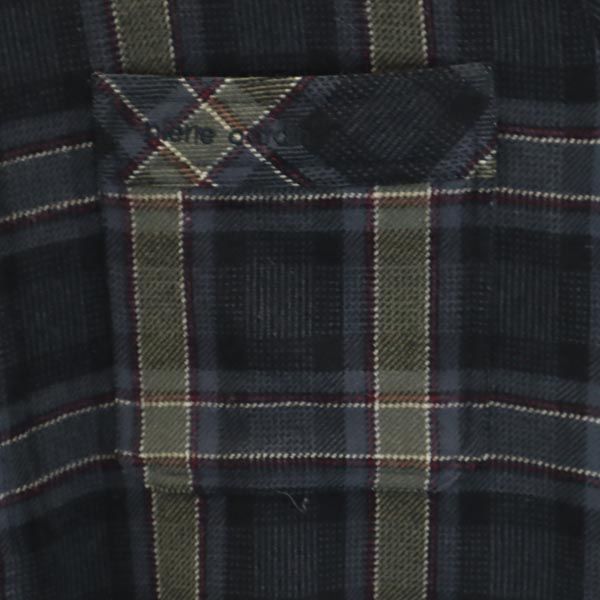 Pierre Cardin ピエールカルダン カシミヤブレンド ウール チェック柄 長袖 シャツ L メンズ