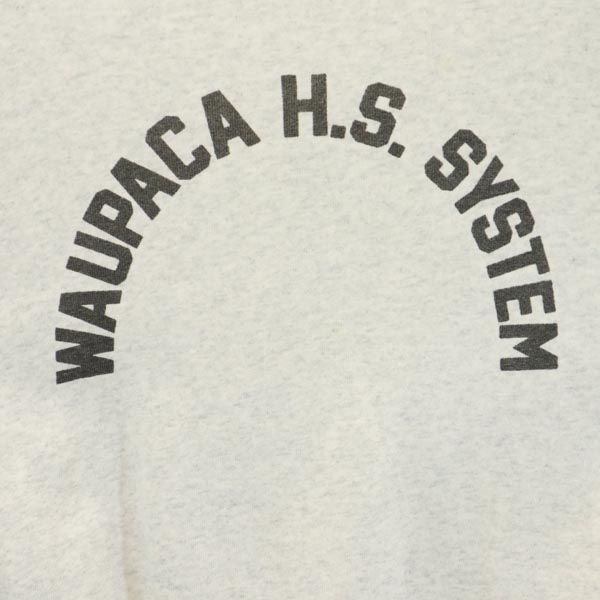 Champion チャンピオン ロゴプリント 長袖 スウェット M ライトグレー×アイボリー メンズ