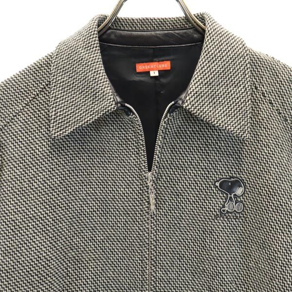 GREENCLUBS グリーンクラブ スヌーピーワッペン 長袖 フルジップ スヌーピーワッペン ジャケット 1 ブラック×グレー レディース
