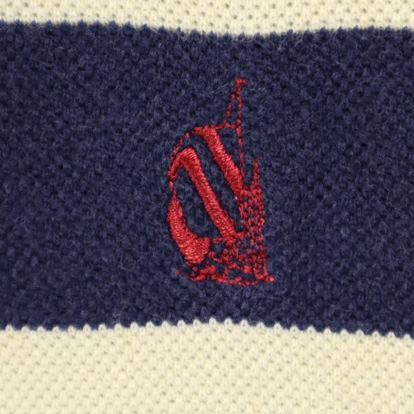 NAUTICA ノーティカ 長袖 ハーフジップ トレーナー M ネイビー×ホワイト メンズ