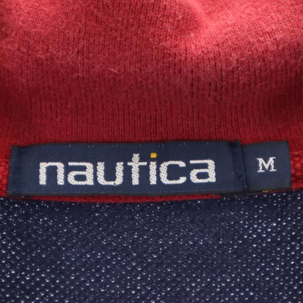 NAUTICA ノーティカ 長袖 ハーフジップ トレーナー M ネイビー×ホワイト メンズ