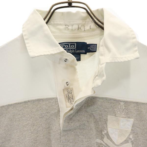 Polo by Ralph Lauren ポロバイラルフローレン ボーダー柄 半袖 ポロシャツ S ホワイト×グレー 23区 メンズ