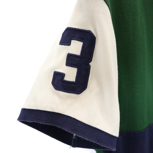 Polo by Ralph Lauren ポロバイラルフローレン ビック刺繍 半袖 ポロシャツ S グリーン×ネイビー×ホワイト メンズ