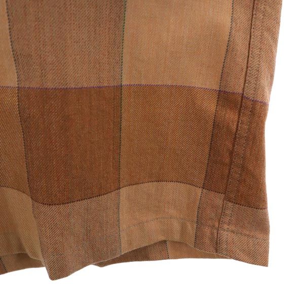 ダックス チェック柄 長袖 シャツ L ブラウン系 DAKS メンズ