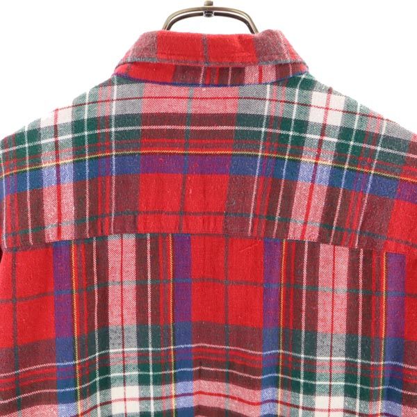 GFC TRADING COMPANY チェック柄 長袖 ボタンダウンシャツ レッド系 ネルシャツ メンズ