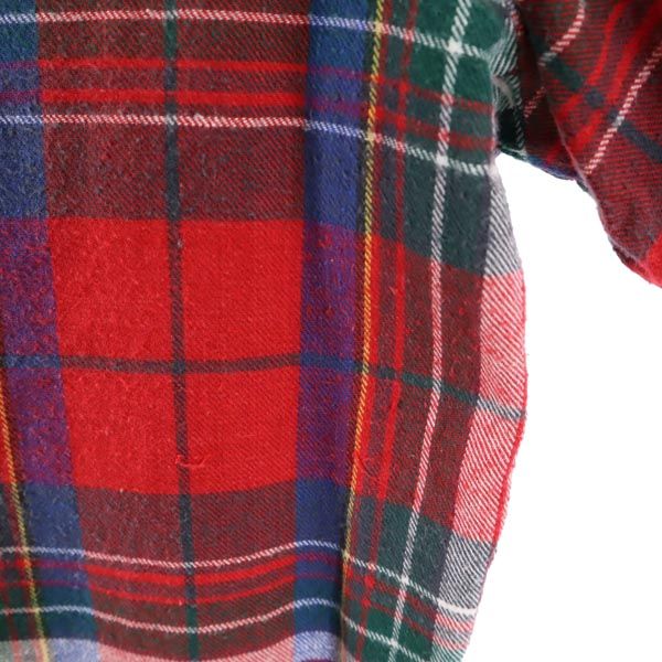 GFC TRADING COMPANY チェック柄 長袖 ボタンダウンシャツ レッド系 ネルシャツ メンズ