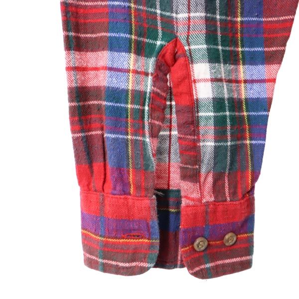 GFC TRADING COMPANY チェック柄 長袖 ボタンダウンシャツ レッド系 ネルシャツ メンズ