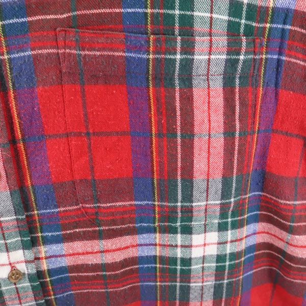GFC TRADING COMPANY チェック柄 長袖 ボタンダウンシャツ レッド系 ネルシャツ メンズ