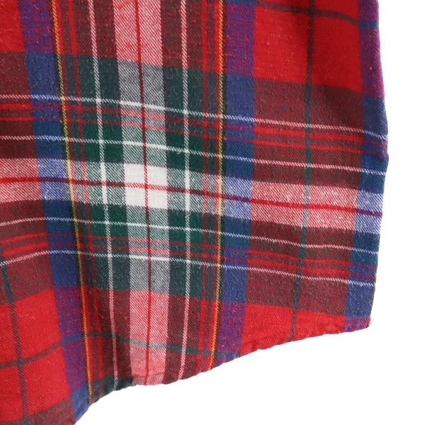 GFC TRADING COMPANY チェック柄 長袖 ボタンダウンシャツ レッド系 ネルシャツ メンズ