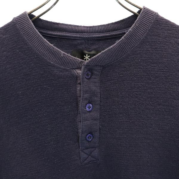 snowpeak スノーピーク 日本製 アウトドア 半袖 ヘンリーネック Tシャツ L ネイビー系 レディース
