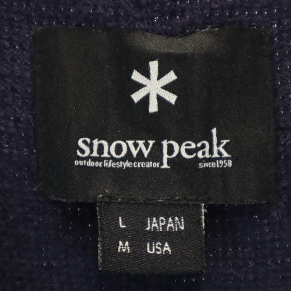 snowpeak スノーピーク 日本製 アウトドア 半袖 ヘンリーネック Tシャツ L ネイビー系 レディース