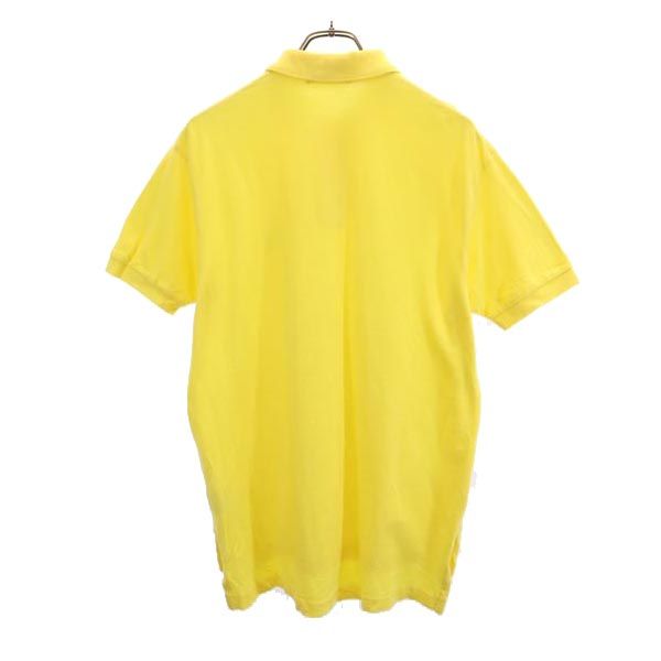 ポロバイラルフローレン ワンポイント刺繍 半袖 ポロシャツ M 黄 Polo by Ralph Lauren 鹿の子 メンズ