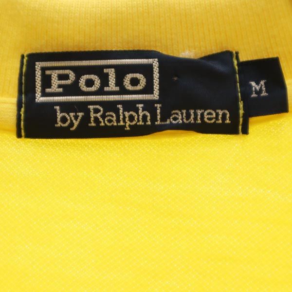 ポロバイラルフローレン ワンポイント刺繍 半袖 ポロシャツ M 黄 Polo by Ralph Lauren 鹿の子 メンズ