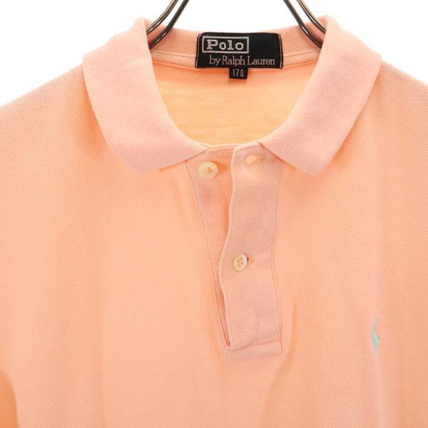 Polo by Ralph Lauren ポロバイラルフローレン 半袖 ポロシャツ 170 サーモンピンク 鹿の子 キッズ