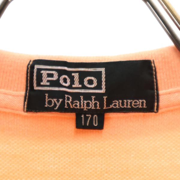Polo by Ralph Lauren ポロバイラルフローレン 半袖 ポロシャツ 170 サーモンピンク 鹿の子 キッズ
