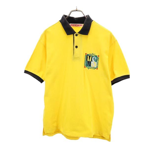 miki SPORTS ミキスポーツ 半袖 ポロシャツ L 黄 鹿の子 メンズ
