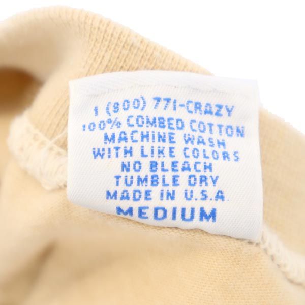Crazy Shirt クレイジーシャツ USA製 バックプリント 半袖 Tシャツ M ベージュ系 メンズ