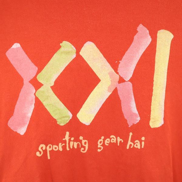 HAI ハイ 日本製 プリント 半袖 Tシャツ M 朱色 レディース