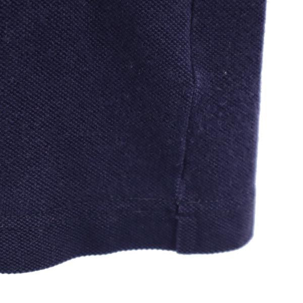 LACOSTE ラコステ 日本製 スクエア プリント 半袖 ポロシャツ 5 紺 鹿の子 メンズ