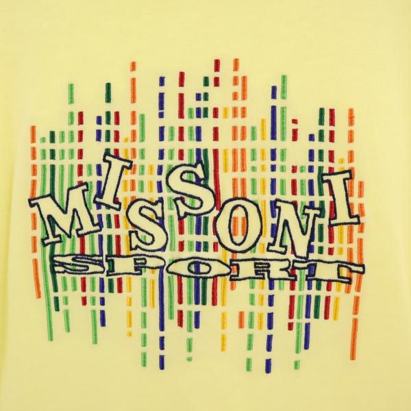 MISSONI SPORT ミッソーニ スポーツ ロゴ 刺繍 半袖 Tシャツ M 黄 メンズ