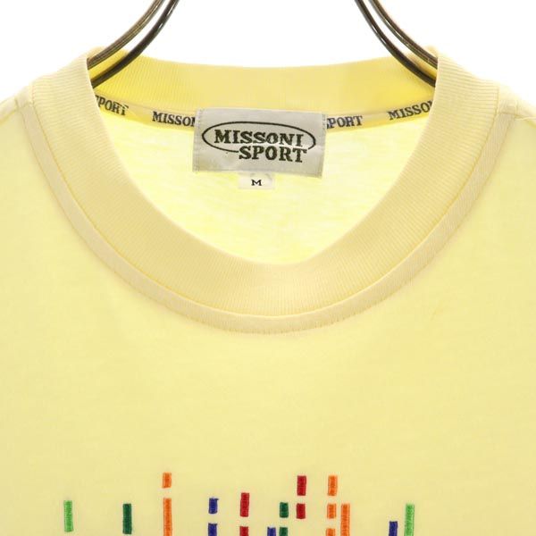 MISSONI SPORT ミッソーニ スポーツ ロゴ 刺繍 半袖 Tシャツ M 黄 メンズ