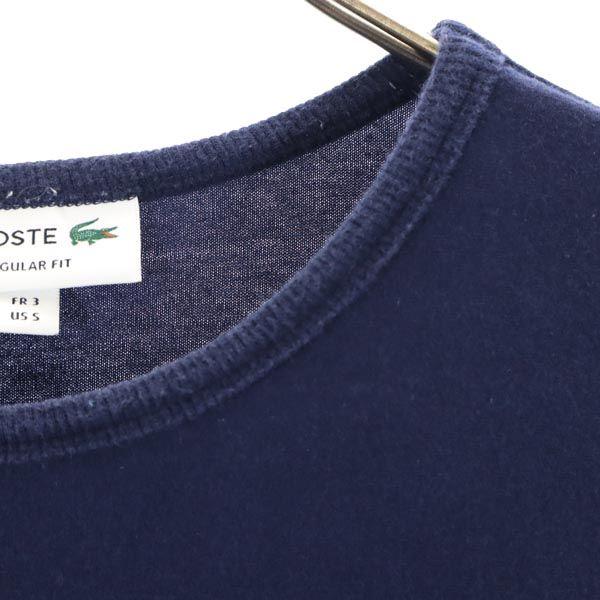 LACOSTE ラコステ 日本製 ロゴ刺繍 半袖 Tシャツ S ネイビー メンズ
