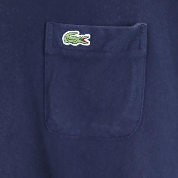LACOSTE ラコステ 日本製 ロゴ刺繍 半袖 Tシャツ S ネイビー メンズ