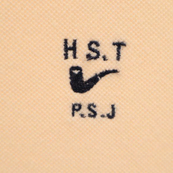 Paul Smith JEANS ポールスミスジーンズ ワンポイント刺繍 半袖 ポロシャツ M ベージュ系 鹿の子 メンズ