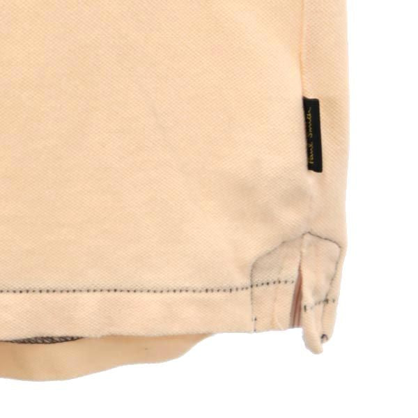 Paul Smith JEANS ポールスミスジーンズ ワンポイント刺繍 半袖 ポロシャツ M ベージュ系 鹿の子 メンズ