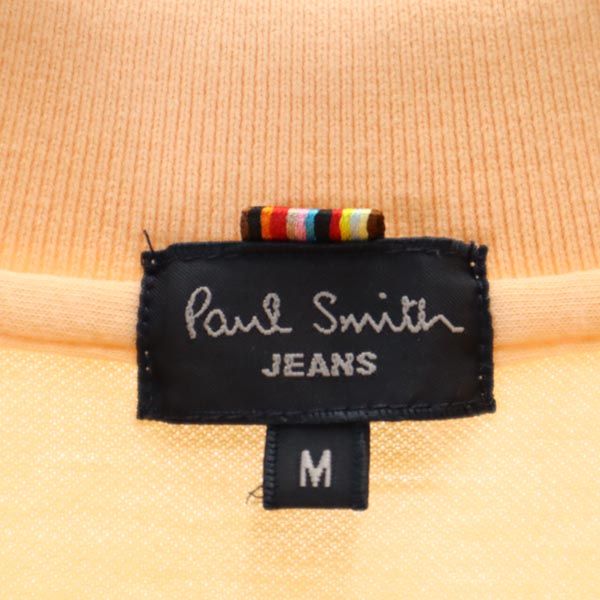 Paul Smith JEANS ポールスミスジーンズ ワンポイント刺繍 半袖 ポロシャツ M ベージュ系 鹿の子 メンズ