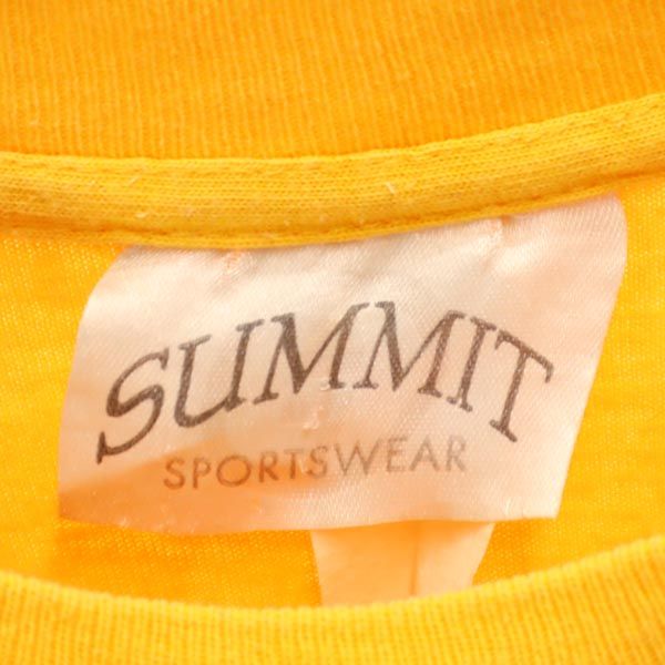 SUMMIT サミット 90s USA製 オールド スヌーピ ウッドストック プリント 半袖 Tシャツ オレンジ系 PEANUTS シングルステッチ メンズ