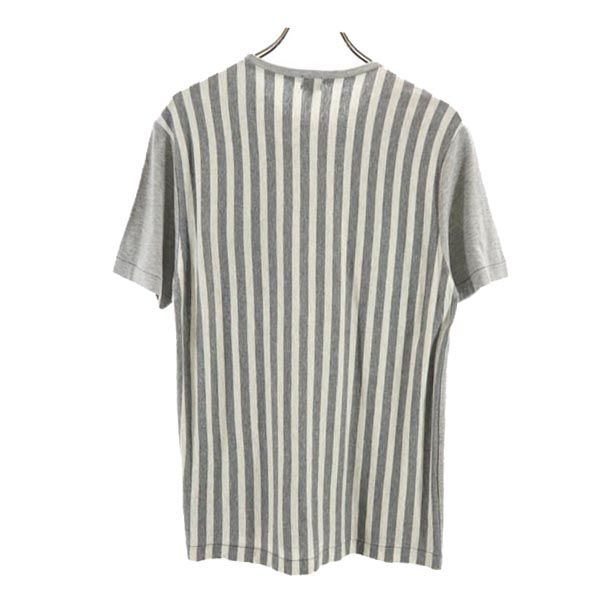 Paul Smith ポールスミス ストライプ柄切替 半袖 Tシャツ M グレー系 メンズ