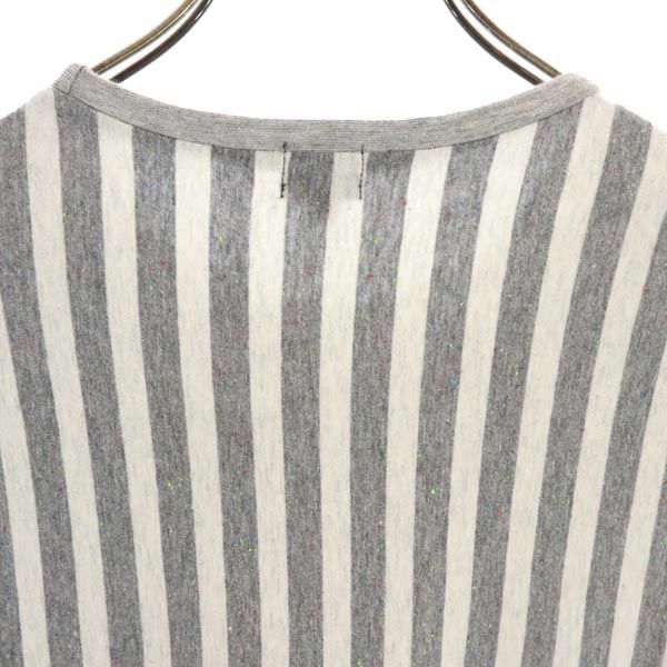 Paul Smith ポールスミス ストライプ柄切替 半袖 Tシャツ M グレー系 メンズ